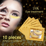 10 vienetų Moteri&scaron;ka kolageno kaukė 24k aukso kristalo paakių pagalvėlės, skirtos senėjimą stabdančiam drėkinamam balinimui 10pcs