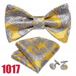Barry.Wang Mens Cravat austi satininiai peteli&scaron;kės žakariniai &scaron;ilko gėlių žiedai, rankogalių segtukų rinkinys LH-1001