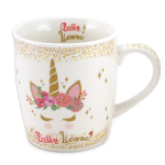 Les Tr&eacute;sors De Lily [A1144] - Mug porcelaine 'Licorne My Unicorn' rose blanc - 9. 5x8. 5 cm (32. 5 cl) ry&scaron;kiai rožinė