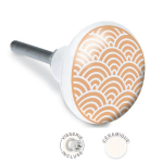 Les Tr&eacute;sors De Lily [A2102] - Bouton meuble c&eacute;ramique 'Boho' beige blanc - 65x35 mm smėlis