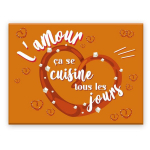 Les Tr&eacute;sors De Lily [A3637] - Magnet c&eacute;ramique 'L'Amour &ccedil;a se cuisine tous les Jours' orange - 8x6 cm įvairiaspalvis