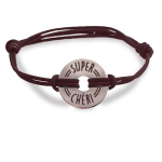 Les Tr&eacute;sors De Lily [R4082] - Bracelet homme 'Super Ch&eacute;ri' argent&eacute; - 20 mm sidabras