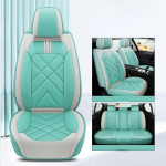 5 vietų automobilio sėdynės užvalkalų rinkinys Universalus PU odinis sėdynių užvalkalas Salonas Four Seasons Protector Mat Auto Kėdės Užvalkalas Pagalvėlė Automobilių Priedai 5 Seats blue