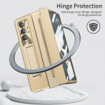 Kickstand odinis prabangus sulankstomas telefono dėklas, skirtas Samsung Galaxy Z Fold 4 Fold4 Fold3 Fold 3 Zfold4 Grūdinto stiklo apsauginė plėvelė