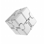 AL lydinio metalo &bdquo;Fidget Infinity Cube&ldquo; įtaisai žaislai suaugusiems, &bdquo;Magic Cube&ldquo; streso nerimui mal&scaron;inti Folded-4x4x4cm sidabras