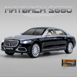 1:24 mastelio Benz S680 lydinio automobilio modelis, atitraukiamas žaislinis automobilis su garsu ir &scaron;viesa dovanų kolekcionavimui. 1/24-22.8x7.6x6.3cm juoda