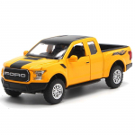 1:32 mastelio Ford Raptor F150 pikapų automobilio modelis, sunkvežimis, nuleidžiamas atgal, žaislinis automobilis su garsu ir &scaron;viesa, skirtas vaikams berniukui, metalinis kėbulas 1/32-17.5x6.7x6cm geltona