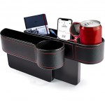 Automobilio sėdynės tarpų užpildas 2 pakuočių daugiafunkcis automobilinės kėdutės laikiklis su puodelių laikikliu Automobilio konsolės &scaron;oninis laikiklis Mobiliesiems telefonams Piniginės Raktai Monetų kortelės