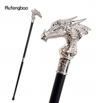 Balta prabangi drakono galva vaik&scaron;čiojimo lazda, madinga dekoratyvinė lazda Gentleman Elegant Cosplay lazdelės rankenėlė Crosier 93 cm