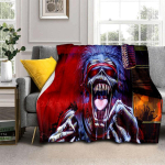 HD I-Iron Maiden Sunkiojo Metalo Grupės 3D Antklodė, Mink&scaron;ta Pledinė Antklodė Namams Miegamajam Lovai Sofai I&scaron;kyloms Kelionei Biurui Dangalas Vaikui 75x100cm 30x40inch gray