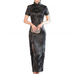 Lady Cheongsam mandarinų apykaklės juosmuo aptemptas plonas, plonas kinų stiliaus cheongsam moteri&scaron;kas M