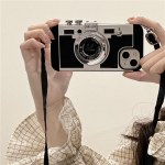 Madingas 3D retrospektyvus fotoaparato dėklas, skirtas &bdquo;IPhone 15 Pro Max 14 13 12 11 Pro Max X XR XS Max 8 Plus&ldquo;, atsparus smūgiams dangtelis 14Pro juoda