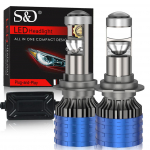 2 vnt H4 H7 Led mini projektoriaus objektyvas H8 H11 Canbus 9005 HB3 9006 HB4 automobilio priekinių žibintų lemputės 80000LM 120W Hi/Lo Beam prožektorius LHD RHD automatinė lempa 12V 6000K H7 LHD