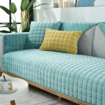 Pliu&scaron;iniai sofos užvalkalai sofos pagalvėlės universalus užvalkalas Four Seasons neslystantis žieminės sofos pagalvėlės užvalkalas 90x240cm ežero žalia spalva
