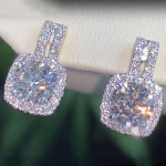 POMOiii mados sidabro spalvos CZ Stud auskarai moterims Bling baltas cirkonis parei&scaron;kimas auskarai papuo&scaron;alai balta