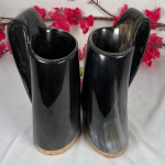 2 vikingų geriamojo rago bokalų rinkinys Autenti&scaron;kas viduramžių įkvėptas indas su maistui saugia danga alui, midui, vyno bokalui