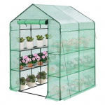 143x143x195CM Green House PE dangtis vandeniui atsparus pakaitinis dangtis su durų &scaron;ilumos izoliacija ir lietui atspariu &scaron;iltnamių permatomu dangčiu žalios spalvos reikmenys