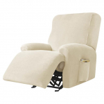 Velvet Fabric Recliner kėdės užvalkalas Lazy Boy Relax Atlo&scaron;iamas sofos užvalkalas Elastinis fotelio užvalkalas, skirtas svetainei namuose 3 Seater smėlis
