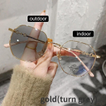 Prabangūs madingi fotochrominiai trumparegystės akiniai lauko spalvos keičiantys akiniai nuo saulės Unisex madingi minuso receptiniai akiniai su dioptrija 0(anti-blue)