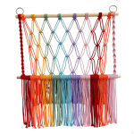 Stuffed Animal Hammock Plush Toys Holder Net Easy to Install Hand Woven Cotton Rope Tapestry for Colorful
