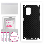 apgo Protective Skin Sticker for the back+sides compatible with Realme GT 5G, Full Wrap Film, Foil, Vinyl - Pattern Carbon Black