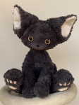 40 cm mielas juodas Devon Rex pliu&scaron;inis žaislas, gyvas i&scaron;kam&scaron;yti gyvūnai Katė Pūkuota mink&scaron;ta lėlė Vaikų žaislai Gimtadienio dovana vaikams 40cm