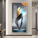 Abstraktus prabangus aukso drobės paveikslas, turtingas medžio &scaron;viesa siena Art Elnių plakatai ir spaudiniai gyvenamojo kambario verandos koridoriaus dekoravimui 20x40cm Unframed giliai mėlyna spalva