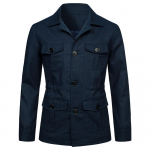 Vyri&scaron;ki paltai Safari Striukė Lininė Britų Retro Gentry Kostiumas Ki&scaron;enės Vir&scaron;utiniai drabužiai Mada Vienspalviai Vyri&scaron;ki vir&scaron;utiniai drabužiai 5XL tamsiai mėlyna spalva