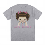 Melanie Martinez cry baby animacinis filmas Grafiniai mar&scaron;kinėliai Vyri&scaron;ki moteri&scaron;ki mieli Retro Harajuku mados mar&scaron;kinėliai 100 % medvilnė, dideli mar&scaron;kinėliai S juoda