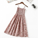 Moteri&scaron;ka auk&scaron;to juosmens spagečių dirželio mini gėlių ra&scaron;to suknelė vasarinė be petne&scaron;ėlių klostuota moteri&scaron;ka &scaron;ifono suknelė One Size