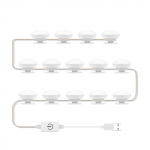 LED kosmetinis veidrodinis lemputės veidrodinis priekinis ap&scaron;vietimas USB makiažo lemputė Trijų spalvų pritemdomas veidrodinis ap&scaron;vietimas 14 Bulbs