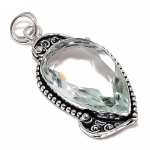 Aqua Apatite brangakmenis rankų darbo 925 sterlingų sidabro papuo&scaron;alų pakabukas 2,56 colio J4q04