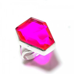 Natural Pink Rubillite Gemstone Handmade 925 Sterling Silver Ring Size 7 b2u13