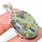 RubyFuchsite Gemstone Handmade 925 Sterling Silver Jewelry Pendant 1.65 m8y81
