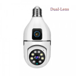&bdquo;Wi-Fi&ldquo; dviejų objektyvų kamera 1080P PTZ stebėjimo kamera CCTV lauko IP kameros apsauga i&scaron;maniųjų namų AI sekimas 【Wifi】None Card balta