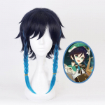 Žaidimas Genshin Impact Venti Gradient Blue Cosplay Perukas pinti sintetiniai plaukai