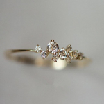 925 sterlingų sidabro klasikinis netaisyklingas blizgus žvaigždinis slyvų žiedas, moteri&scaron;kas 14k paauksuotas Auk&scaron;čiausios klasės temperamento vakarėlio papuo&scaron;alų priedai 8 auksas