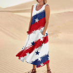 Moteri&scaron;ka laisvalaikio ra&scaron;to suknelė be rankovių i&scaron; lininės medvilnės L