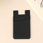 Dviejų sluoksnių silikoninis mobiliojo telefono užpakalinis ki&scaron;eninis kortelių laikiklis dėklas, lipdukas Telefono galinis vir&scaron;elis asmens tapatybės kortelės piniginės ki&scaron;enė juoda