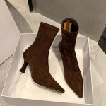 Moteri&scaron;ki vintage čiurnos batai Madingi smailianosiai batai Rudens Žiemos Auk&scaron;takulniai Moteri&scaron;ki Eleganti&scaron;ki Tamprios Slim Trumpi Batai 38