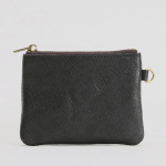 rankų darbo odinė monetų piniginė Mini Small Change Piniginė Vintažinis užtrauktuku raktų monetų krep&scaron;ys juoda