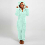 Fashion Onesies Fleece mieguisti kombinezonai plius dydžio gobtuvų komplektai Moterų pižamos Suaugusiems žiemai &Scaron;iltos pižamos Moterys XXXXXL &scaron;viesiai žalios spalvos