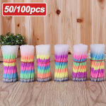 50/100 vnt. daugiaspalviai vaivoryk&scaron;tės pary&scaron;kintuvai, 0,5 mm gelio ra&scaron;iklis, papildomi mokykliniai reikmenys 50pcs
