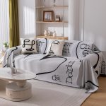 Europos Dryžuotas Sofos Rank&scaron;luostis Storas Dangalas Audinys &Scaron;enilas Žakardas Universalus Kutais Sofos Dangalas Neslystantis Vienas Gabalas Atlo&scaron;o Rank&scaron;luostis 180x130cm