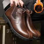 &bdquo;Chelsea Boots&ldquo; Vyri&scaron;ki briti&scaron;ki &bdquo;Martin&ldquo; batai Auk&scaron;ti odiniai žieminiai aksominiai &scaron;ilti vidutiniai vyri&scaron;ki trumpi batai su platforma