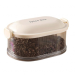 Vieno dviejų sluoksnių sukraunama prieskonių dėžutė Tvirtas sandariklis, vandeniui nepralaidus, erdvę taupantis prieskonių stiklainis, sujungiama maisto sandarinimo dėžutė Dual Layer balta