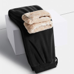 Moteri&scaron;ki kasdieniai pa&scaron;iltinti flisinii sportinės kelnės auk&scaron;tu juosmeniu, &scaron;iltos sportinės bėgiojimo kelnės, žieminės lauko žygio kelnės 5XL juoda