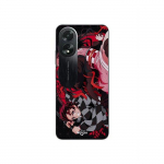 Coque Oppo A38 demon slayer tanjiro nezuko attaque combat Maniacase juoda