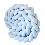 Dekoratyvinė pagalvėlė, apsauganti lovų ir sofos &scaron;onus ir kampus, mink&scaron;ta PP medvilnė, užpildas trijų sruogų pynimo dizaino lovelės pintas aksesuaras mėlyna