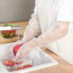 10 vnt/mai&scaron;elis Maisto klasės pailgintos vienkartinės plastikinės ilgos rankos pir&scaron;tinės su elastingais rankogaliais Buitinės rankų apsaugos pir&scaron;tinės virtuvei